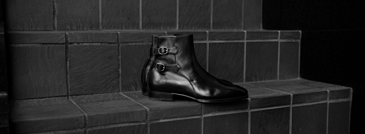 ENZO BONAFE(エンツォボナフェ) ART.3995 Double strap boot Du Puy Vitello デュプイ社ボックスカーフ ダブルストラップブーツ NERO (ブラック) made in italy (イタリア製) 2020 秋冬 【ご予約受付中】enzobonafe 愛知 名古屋 Alto e Diritto アルト エ デリット alto e diritto アルトエデリット 5,5.5,6,6.5,7,7.5,8,8.5,9,9.5