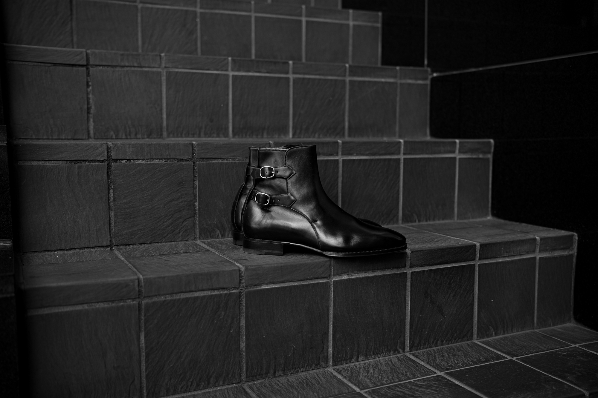 ENZO BONAFE(エンツォボナフェ) ART.3995 Double strap boot Du Puy Vitello デュプイ社ボックスカーフ ダブルストラップブーツ NERO (ブラック) made in italy (イタリア製) 2020 秋冬 【ご予約受付中】enzobonafe 愛知 名古屋 Alto e Diritto アルト エ デリット alto e diritto アルトエデリット 5,5.5,6,6.5,7,7.5,8,8.5,9,9.5