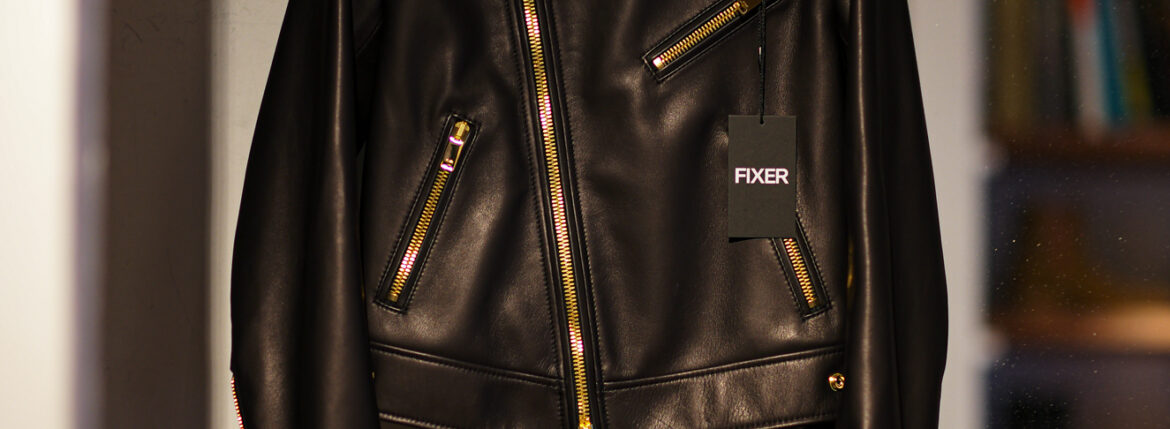 FIXER F1 GOLD Cow Leather BLACK 【SPECIAL】 フィクサー エフワン ゴールド カウレザー ブラック ダブルライダース セミダブルライダース ブラック スペシャルモデル 愛知 名古屋 Alto e Diritto altoediritto アルトエデリット