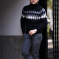 Gran Sasso (グランサッソ) Argyle Cashmere Sweater (アーガイル カシミア セーター) アーガイル柄 8ゲージ タートルネックセーター BLACK × WHITE (ブラック×ホワイト・099) made in italy (イタリア製) 2023秋冬新作のイメージ