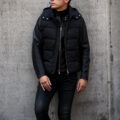 MOORER FIRE-WK Nylon Down Vest NERO × Georges de Patricia Carrera 925 STERLING SILVER NOIR × RIVORA 18G Wool Silk Turtle Neck BLACK × cuervo bopoha Bal 9oz BLACK COMFORT DENIM BLACK・72のイメージ