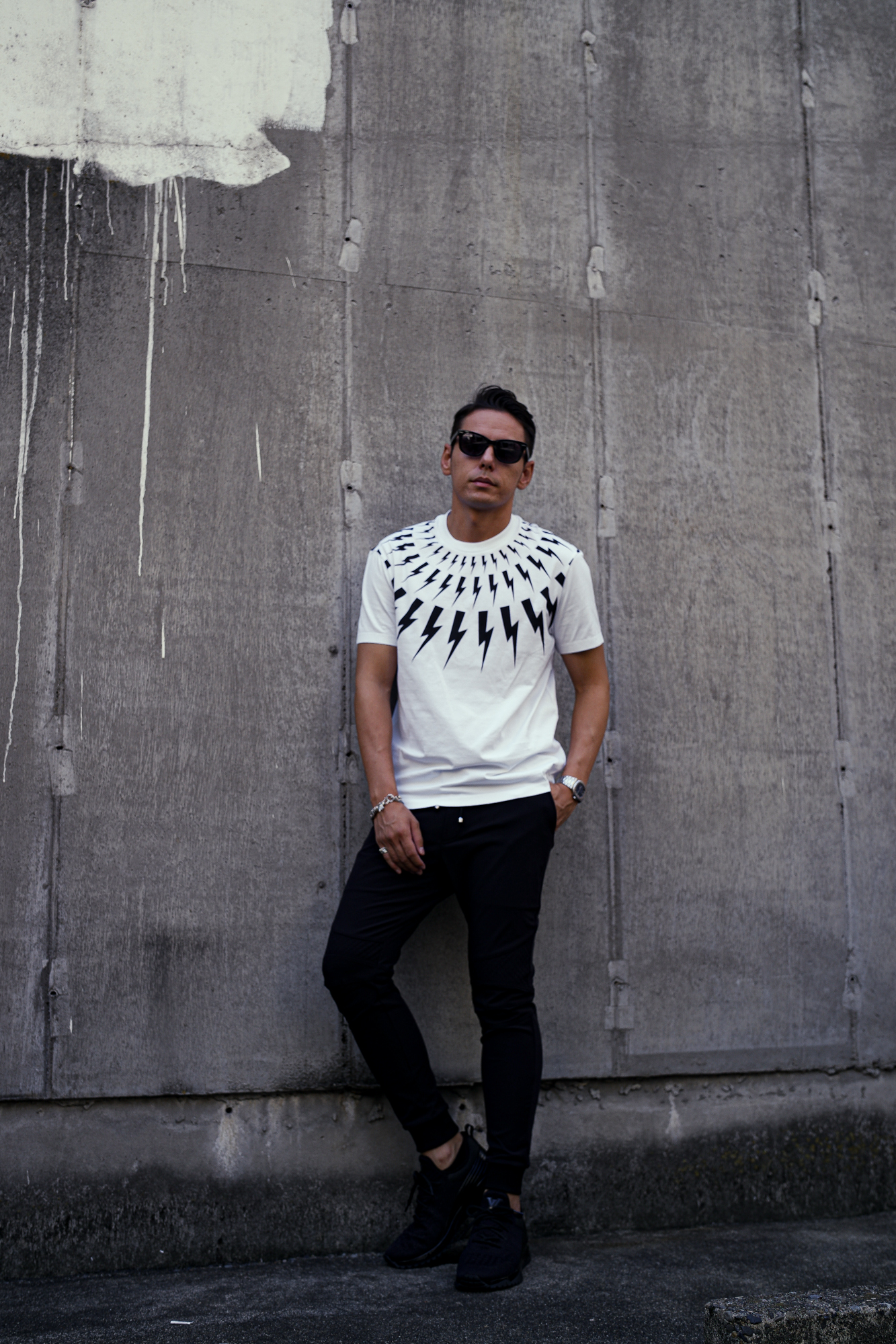 Neil Barrett (ニールバレット) Fair-isle Thunderbolt T-shirt フェア ...