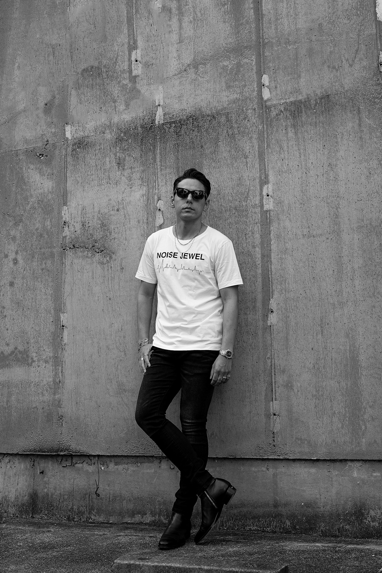 NOISE JEWEL "Ref No0101" LOGO PRINT T-SHIRT WHITE ノイズジュエル ロゴプリントTシャツ ホワイト 愛知 名古屋 Alto e Diritto altoediritto アルトエデリット