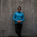 RIVORA (リヴォラ) 18G Wool Silk Turtle Neck Pull Over (18ゲージ ウールシルク タートルネック プルオーバー) ウールシルク タートルネック セーター BLUE (ブルー・050) MADE IN JAPAN (日本製) 2023秋冬新作のイメージ