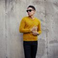 RIVORA (リヴォラ) Colored Mohair Pull-Over (カラード モヘア プルオーバー) Extra Kid Mohair モヘア ウール セーター YELLOW (イエロー・100) MADE IN JAPAN (日本製) 2023秋冬新作のイメージ