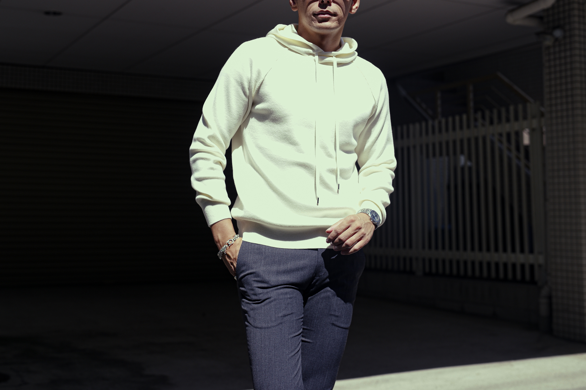 RIVORA (リヴォラ) Wool Knit Hoodie (ウール ニット フーディ) Wool