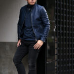 EMMETI (エンメティ) KELSO (ケルソ) SP CALF SKIN 0.9mm (スペシャル カーフスキン 0.9mm) レザージャケット シングルライダース ジャケット INDIGO SILVER (インディゴ×シルバー) Made in italy (イタリア製) 2023秋冬 【ご予約受付中】愛知 名古屋 Alto e Diritto altoediritto アルトエデリット