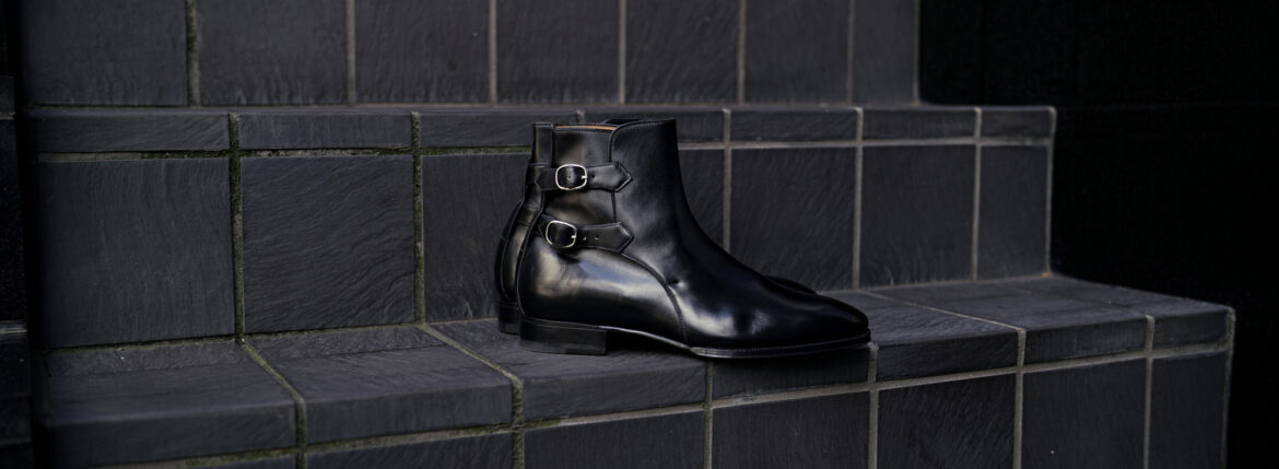 ENZO BONAFE(エンツォボナフェ) ART.3995 Double strap boot Du Puy Vitello デュプイ社ボックスカーフ ダブルストラップブーツ NERO (ブラック) made in italy (イタリア製) 2020 秋冬 【ご予約受付中】enzobonafe 愛知 名古屋 Alto e Diritto アルト エ デリット alto e diritto アルトエデリット 5,5.5,6,6.5,7,7.5,8,8.5,9,9.5