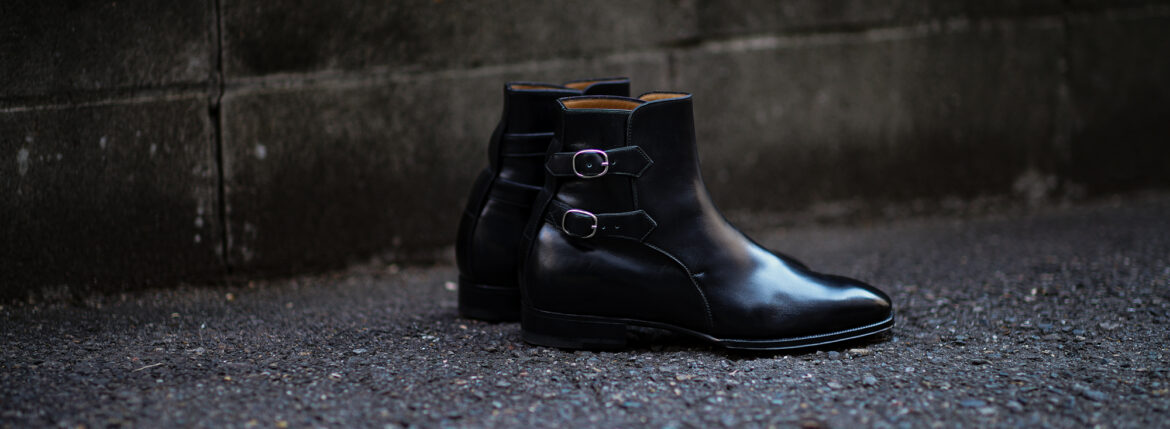 ENZO BONAFE(エンツォボナフェ) ART.3995 Double strap boot Du Puy Vitello デュプイ社ボックスカーフ ダブルストラップブーツ NERO (ブラック) made in italy (イタリア製) 2020 秋冬 【ご予約受付中】enzobonafe 愛知 名古屋 Alto e Diritto アルト エ デリット alto e diritto アルトエデリット 5,5.5,6,6.5,7,7.5,8,8.5,9,9.5