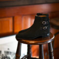 ENZO BONAFE (エンツォボナフェ) ART.3995 Double strap boots CHARLES F. STEAD Superbuck チャールズFステッド社 スーパーバック スエード ダブルストラップブーツ NERO(ブラック) made in italy (イタリア製) 2023秋冬新作のイメージ