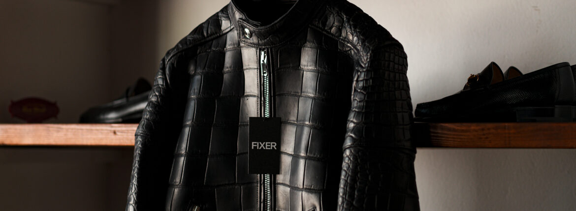 FIXER(フィクサー) F2 CROCODILE(エフツー クロコダイル) SINGLE RIDERS Mat Crocodile マットクロコダイル エキゾチックレザー シングルライダース ジャケット BLACK(ブラック) 【Special Special Special Model】【ご予約開始】愛知 名古屋 Alto e Diritto altoediritto アルトエデリット スペシャルライダース クロコダイルライダース レザージャケット ライダースジャケット