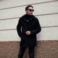ISAIA (イザイア) PORTOFINO Mouton Coat (ポルトフィーノ ムートン コート) EXTERNAL CURLY SHEARLING ムートン チェスターコート BLACK (ブラック・990) 2023秋冬新作のイメージ
