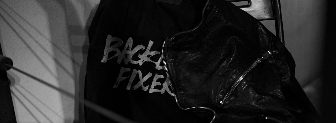 ISAMU KATAYAMA BACKLASH xx FIXER (イサムカタヤマバックラッシュ xx フィクサー) F1 ITALY SHOULDER GARMENT DYED SEMI DOUBLE RIDERS FIX-2117-03 (エフワン イタリー ショルダー ガーメントダイ セミダブルライダース) レザー セミダブル ライダース ジャケット BLACK (ブラック) MADE IN JAPAN (日本製) 2024春夏【Special Model】のイメージ