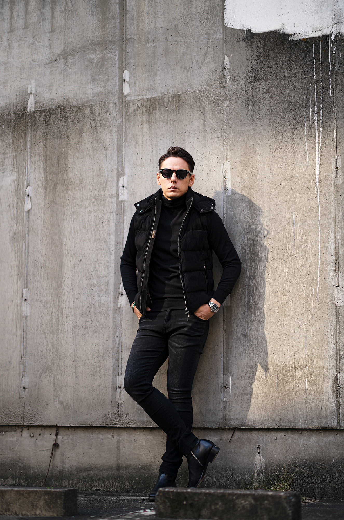 MOORER (ムーレー) FAYER-UR (フェイヤー) Suede Leather Down Vest スエードレザー ダウンベスト NERO (ブラック) Made in italy (イタリア製)  【Alto e Diritto別注】【Special Special Special Model】愛知 名古屋 Alto e Diritto altoediritto アルトエデリット レザーベスト