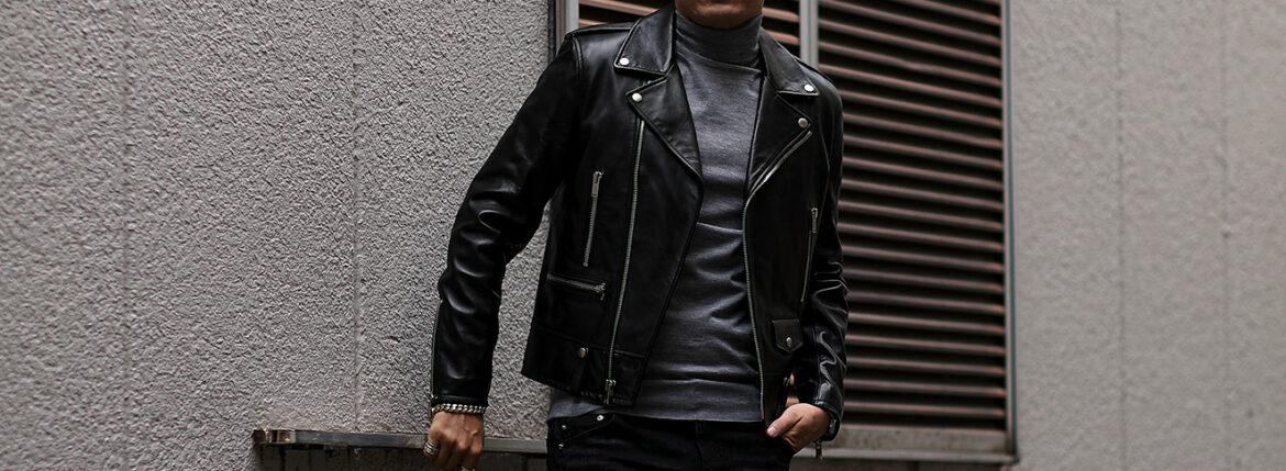 SAINT LAURENT (サンローラン) L01 MOTORCYCLE JACKET (モーターサイクルジャケット) ラムレザー ダブル ライダース ジャケット BLACK(ブラック) Made in italy (イタリア製) 2023秋冬新作 【入荷しました】【フリー分発売開始】愛知 名古屋 Alto e Diritto altoediritto アルトエデリット レザージャケット