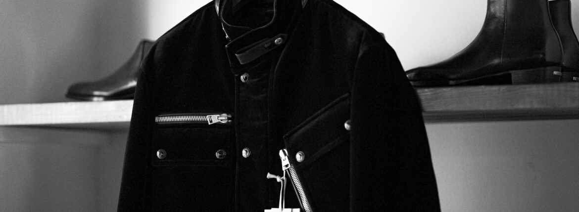 TOM FORD “COMPACT LIGHT VELVET MOTORCYCLE JACKET” BLACK 2023AWのイメージ