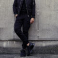 Volturno (ヴォルトゥルノ) Brushed Back Slim Fit Easy Cargo Rib Pants ブラッシュバック スリムフィット イージー カーゴ リブ パンツ BLACK (ブラック) 2023秋冬新作のイメージ