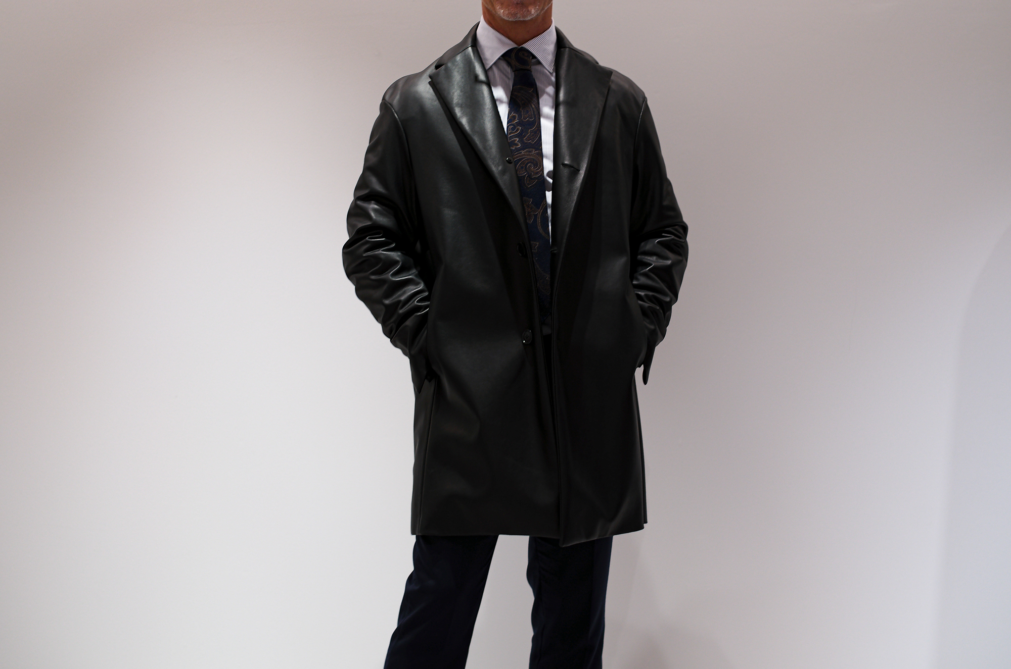 BELVEST (ベルベスト) SINGLE CHESTER COAT Lamb Nappa Leather ラムナッパレザー シングルチェスターコート BLACK (ブラック) Made in italy (イタリア製) 2024秋冬 【ご予約開始】愛知　名古屋 Alto e Diritto altoediritto アルトエデリット