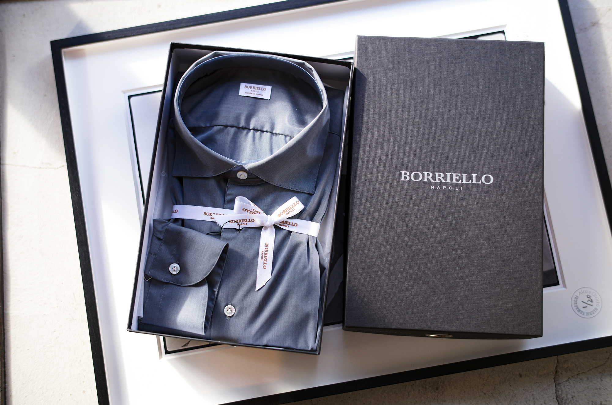 BORRIELLO "MADE TO MEASURE" NEW YORK Popeline Stretch GRAY 2023AW ボリエッロ ニューヨーク ポプリン ストレッチ グレー 2023年秋冬 オーダー 受注会 愛知 名古屋 Alto e Diritto altoediritto アルトエデリット オーダーシャツ　シャツ