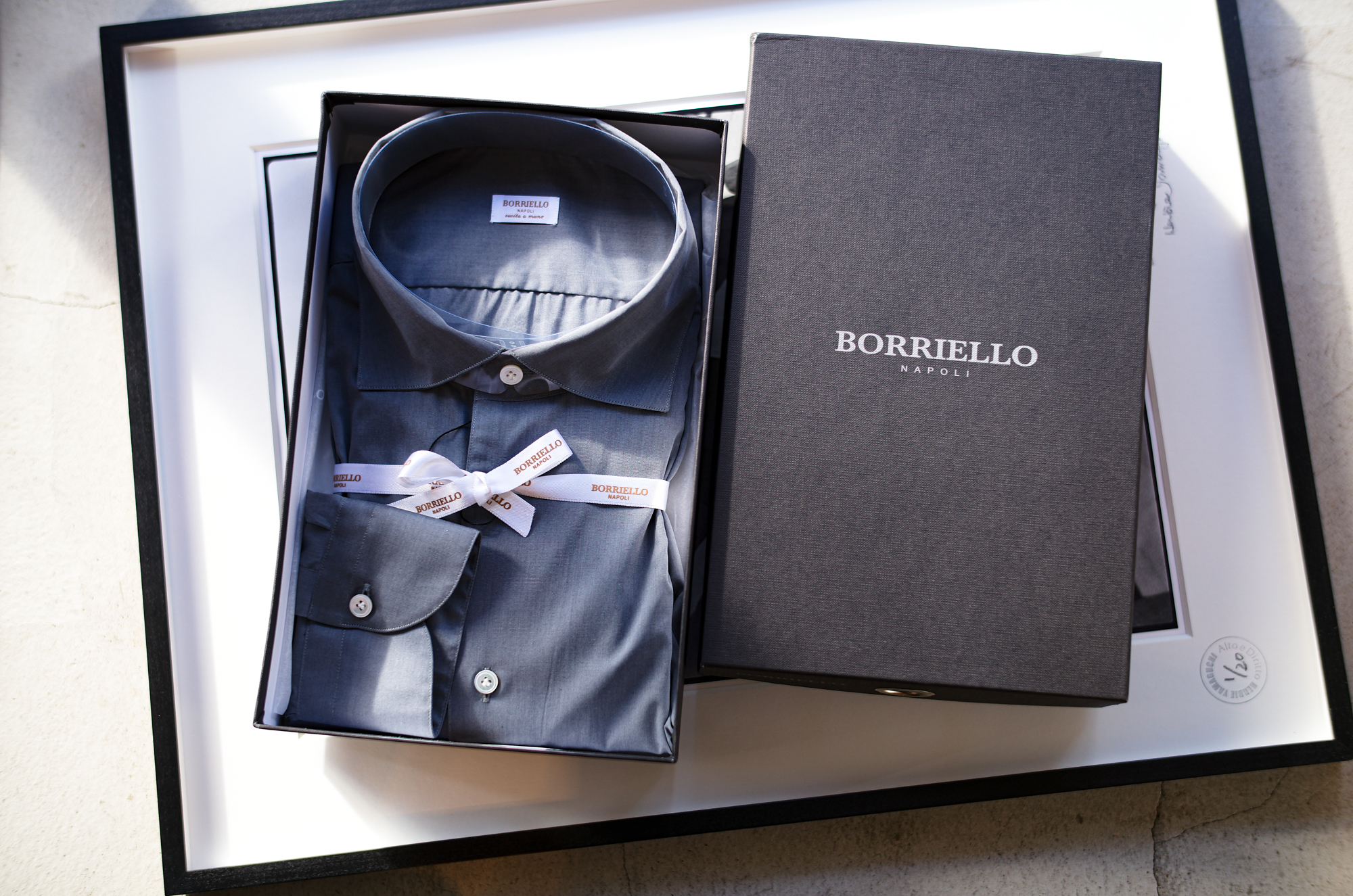 BORRIELLO "MADE TO MEASURE" NEW YORK Popeline Stretch GRAY 2023AW ボリエッロ ニューヨーク ポプリン ストレッチ グレー 2023年秋冬 オーダー 受注会 愛知 名古屋 Alto e Diritto altoediritto アルトエデリット オーダーシャツ　シャツ