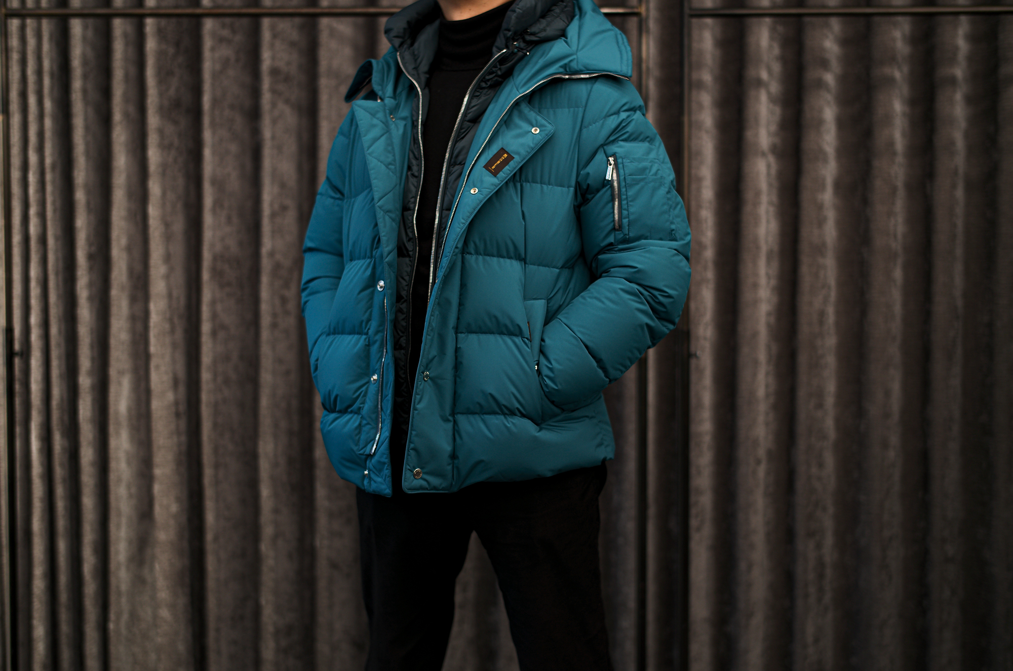 MOORER JESSE-STP Nylon Down Jacket TURCHESE 2024秋冬 【ご予約開始】 ムーレー ファイヤー ナイロンダウンベスト ブラック 愛知　名古屋 Alto e Diritto altoediritto アルトエデリット