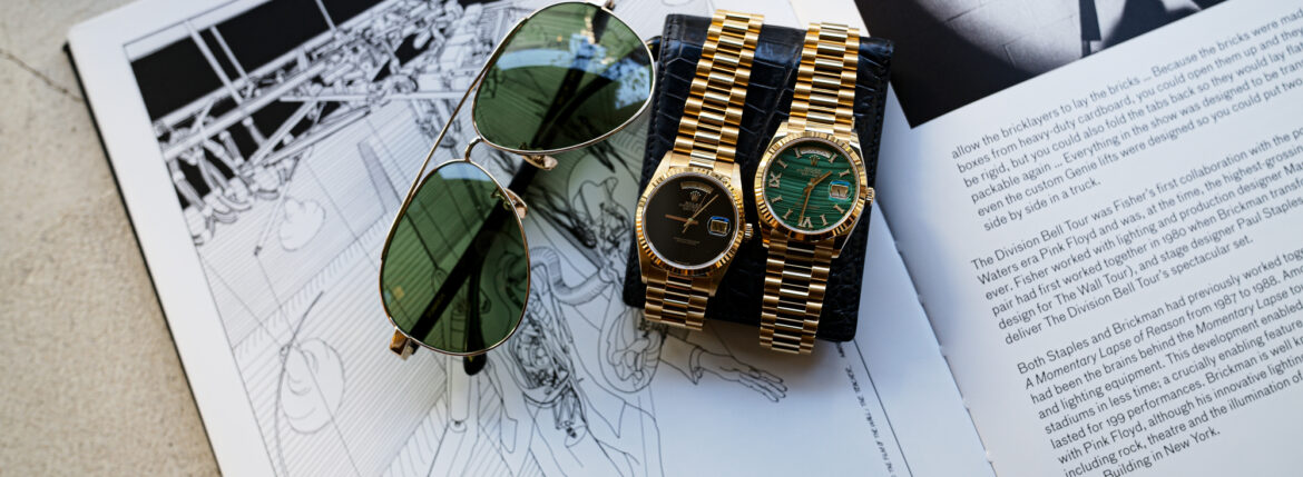 FIXER "TOMBOY" GOLD GREEN SMOKE × Georges de Patricia "Cloud Crocodile" 18K GOLD × ROLEX DAY-DATE "18238" Onyx Dial × ROLEX DAY-DATE "128238" Malachite Dial フィクサー トムボーイ ゴールド グリーンスモーク ジョルジュドパトリシア クラウドクロコダイル 18Kゴールド ロレックス デイデイト オニキスダイヤル ロレックス デイデイト マラカイトダイヤル 愛知 名古屋 Alto e Diritto altoediritto アルトエデリット