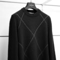Gran Sasso(グランサッソ) “15911” アーガイル柄 8ゲージ Cashmere Wool Sweater カシミヤウール クルーネックセーター BLACK × CAMEL (ブラック × キャメル・099) 2024秋冬 【ご予約開始】のイメージ