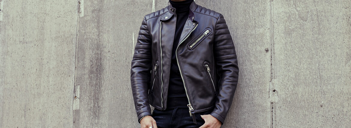 TOM FORD (トムフォード) LEATHER ICON BIKER (レザー アイコン バイカー) カーフレザー セミダブル ライダース ジャケット CHOCOLATE (ブラウン) Made in italy (イタリア製) 2023秋冬 愛知 名古屋 Alto e Diritto altoediritto アルトエデリット