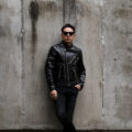 TOM FORD (トムフォード) PRINTED CROC ZIP BIKER (プリンテッド クロコ ジップ バイカー) エンボス クロコ カーフレザー セミダブル ライダース ジャケット BLACK (ブラック) Made in italy (イタリア製)のイメージ