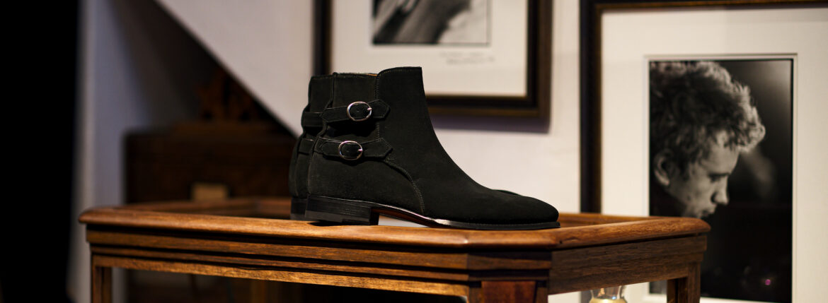 ENZO BONAFE (エンツォボナフェ) ART.3995 Double strap boots CHARLES F. STEAD Superbuck チャールズFステッド社 スーパーバック スエード ダブルストラップブーツ made in italy (イタリア製) 愛知 名古屋 Alto e Diritto altoediritto アルトエデリット レザーブーツ ストラップブーツ