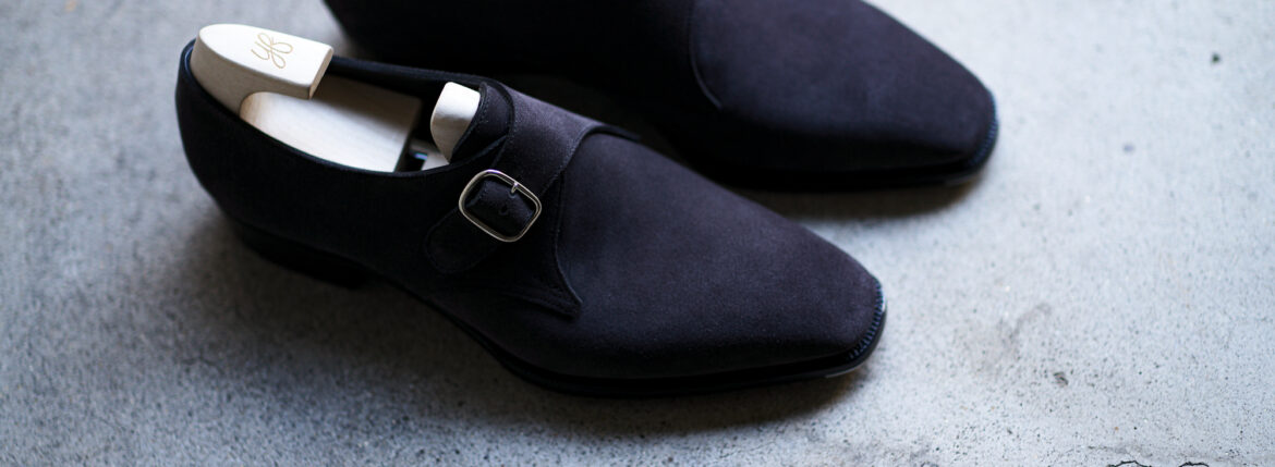 Yohei Fukuda "MTO" Single Monk Strap Suede Leather Gray 2023 ヨウヘイフクダ シングルモンクストラップシューズ スエードレザー グレー 愛知 名古屋 Alto e Diritto altoediritto アルトエデリット ビスポーク エムティーオー フルオーダー