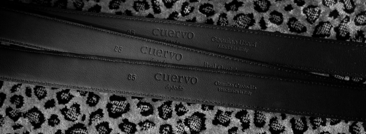 cuervo bopoha × Anderson's Satisfaction Leather Collection "Longinus" Crocodile Leather Belt BLACK × SILVER ロンギヌス アンダーソンズ クエルボヴァローナ クロコダイルレザー プンターレベルト ブラック シルバー 愛知　名古屋 Alto e Diritto altoediritto アルトエデリット