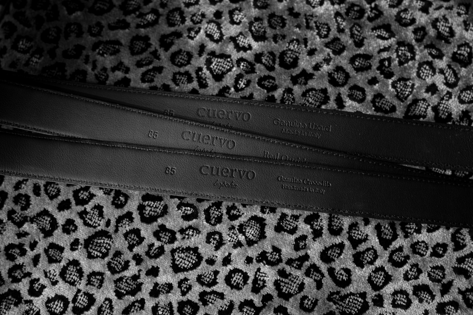 cuervo bopoha × Anderson's Satisfaction Leather Collection "Longinus" Crocodile Leather Belt BLACK × SILVER ロンギヌス アンダーソンズ クエルボヴァローナ クロコダイルレザー プンターレベルト ブラック シルバー 愛知　名古屋 Alto e Diritto altoediritto アルトエデリット