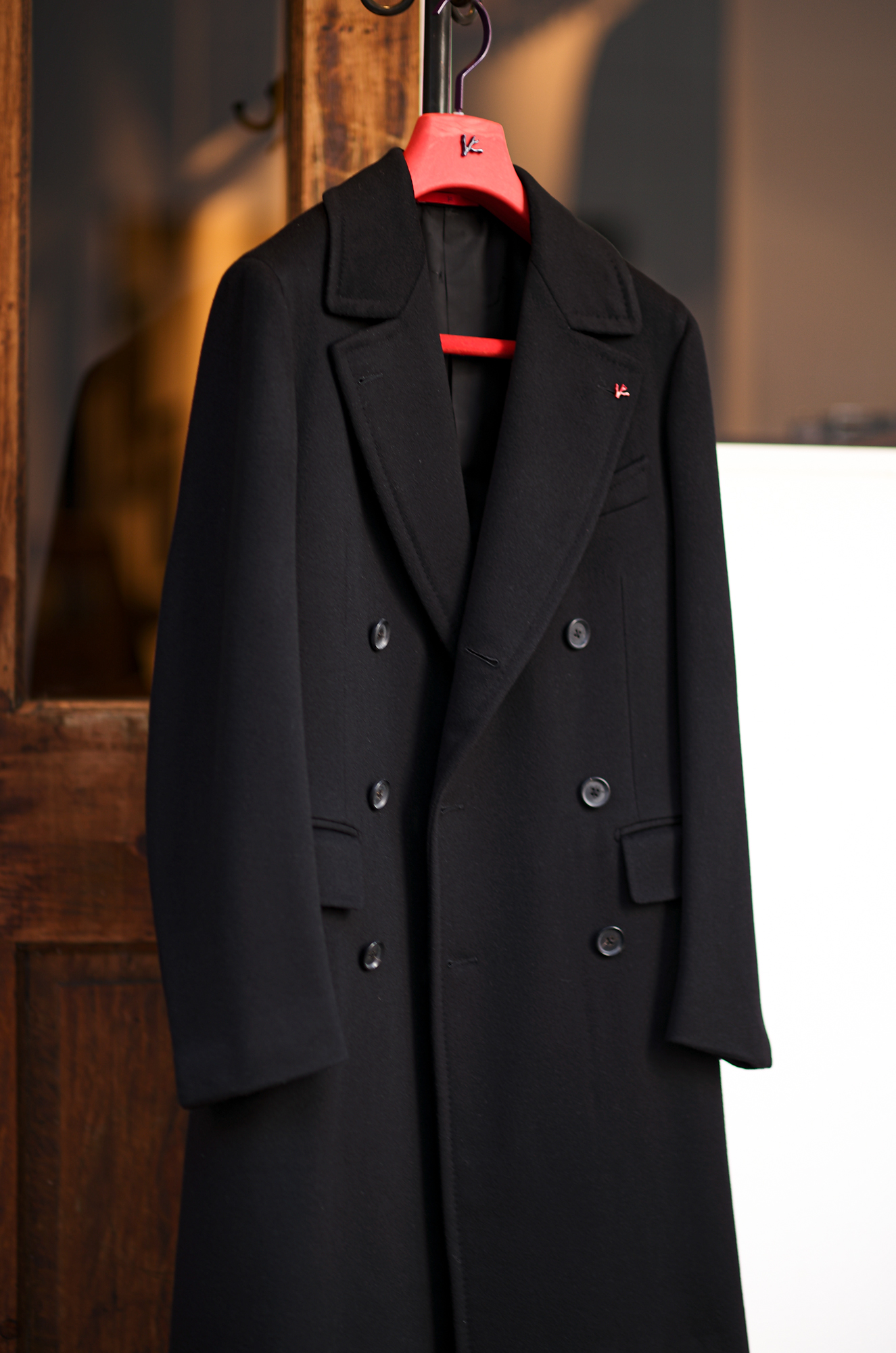 ISAIA MADE TO MEASURE MARSHAL Super Fine Wool イザイア マーシャル スーパーファインウール ブラック ダブルブレスト コート BLACK 2023AW 愛知 名古屋 Alto e Diritto altoediritto アルトエデリット