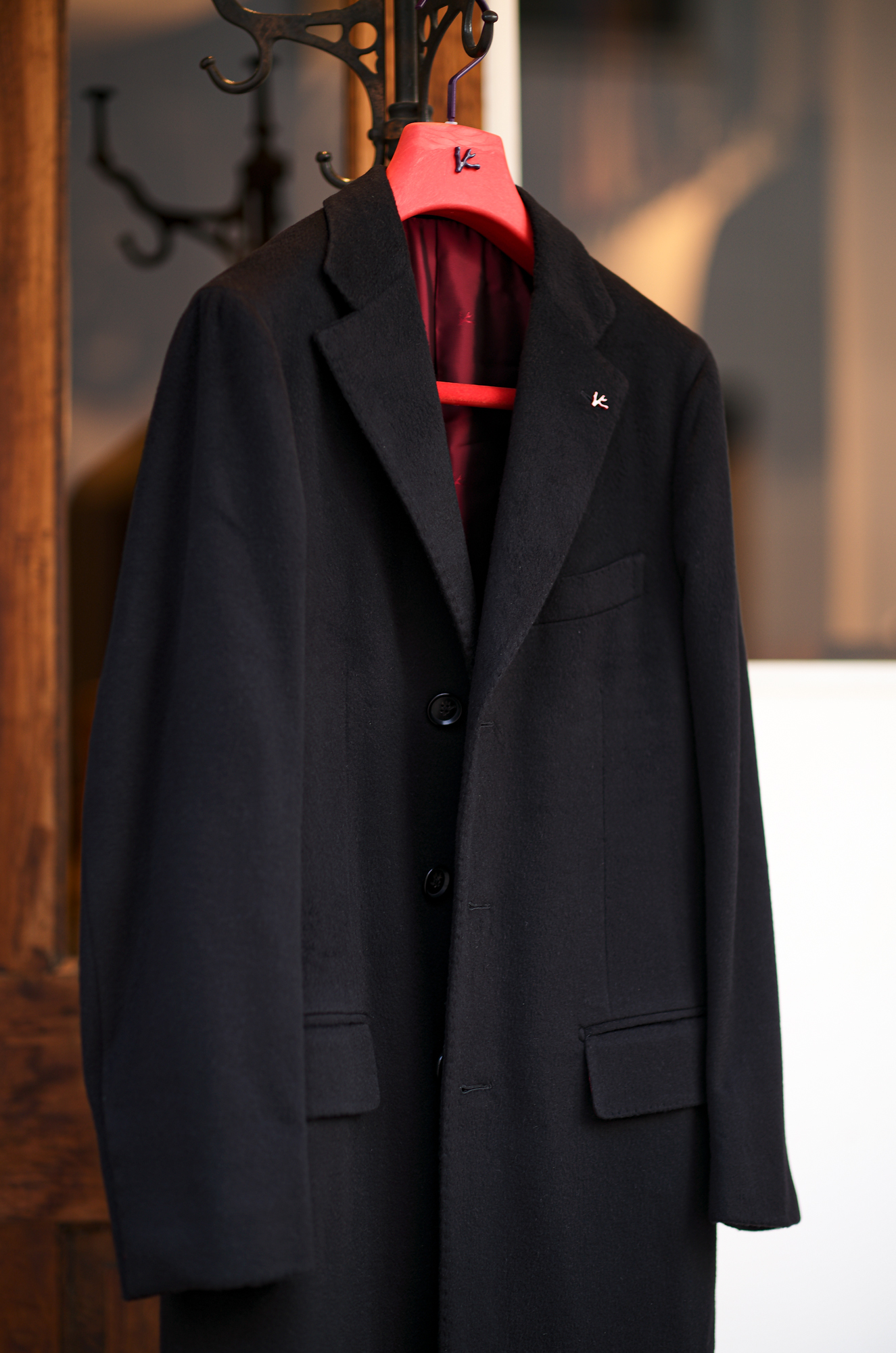 ISAIA "MADE TO MEASURE" PORTOFINO "100％ Vicuna" BLACK 2023AW 愛知 名古屋 Alto e Diritto altoediritto アルトエデリット ヴィキューナ シングル チェスターコート ポルトフィーノ ブラック