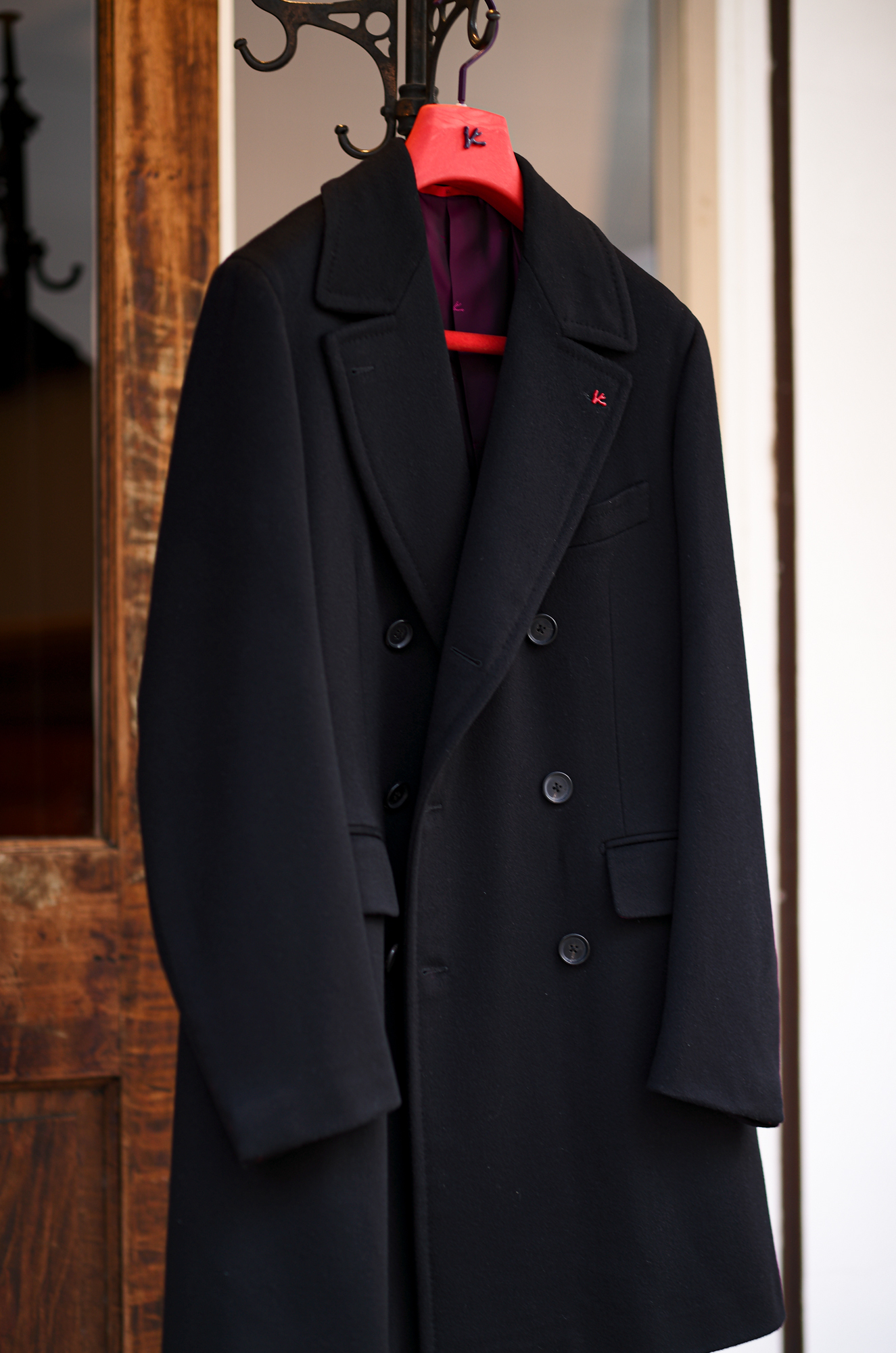 ISAIA MADE TO MEASURE MARSHAL Super Fine Wool イザイア マーシャル スーパーファインウール ブラック ダブルブレスト コート BLACK 2023AW 愛知 名古屋 Alto e Diritto altoediritto アルトエデリット