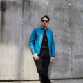 cuervo bopoha (クエルボ ヴァローナ) Satisfaction Leather Collection (サティスファクション レザー コレクション) RICHARD (リチャード) CALF SKIN (シュリンクカーフレザー) シングル ライダース ジャケット TURQUOISE (ターコイズ) MADE IN JAPAN (日本製) 2024 【Special Model】【ご予約受付中】のイメージ