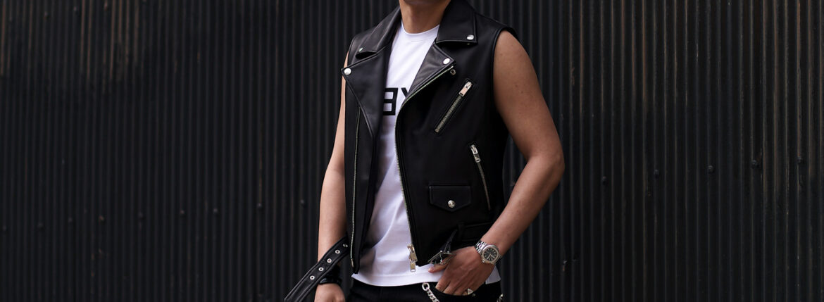 FIXER(フィクサー) F5(エフファイブ) DOUBLE RIDERS VEST Cow Leather ダブルライダース ベスト BLACK(ブラック) 【ご予約開始】【2024.2.23(Fri)～2024.3.10(Sun)】愛知 名古屋　Alto e Diritto altoediritto アルトエデリット