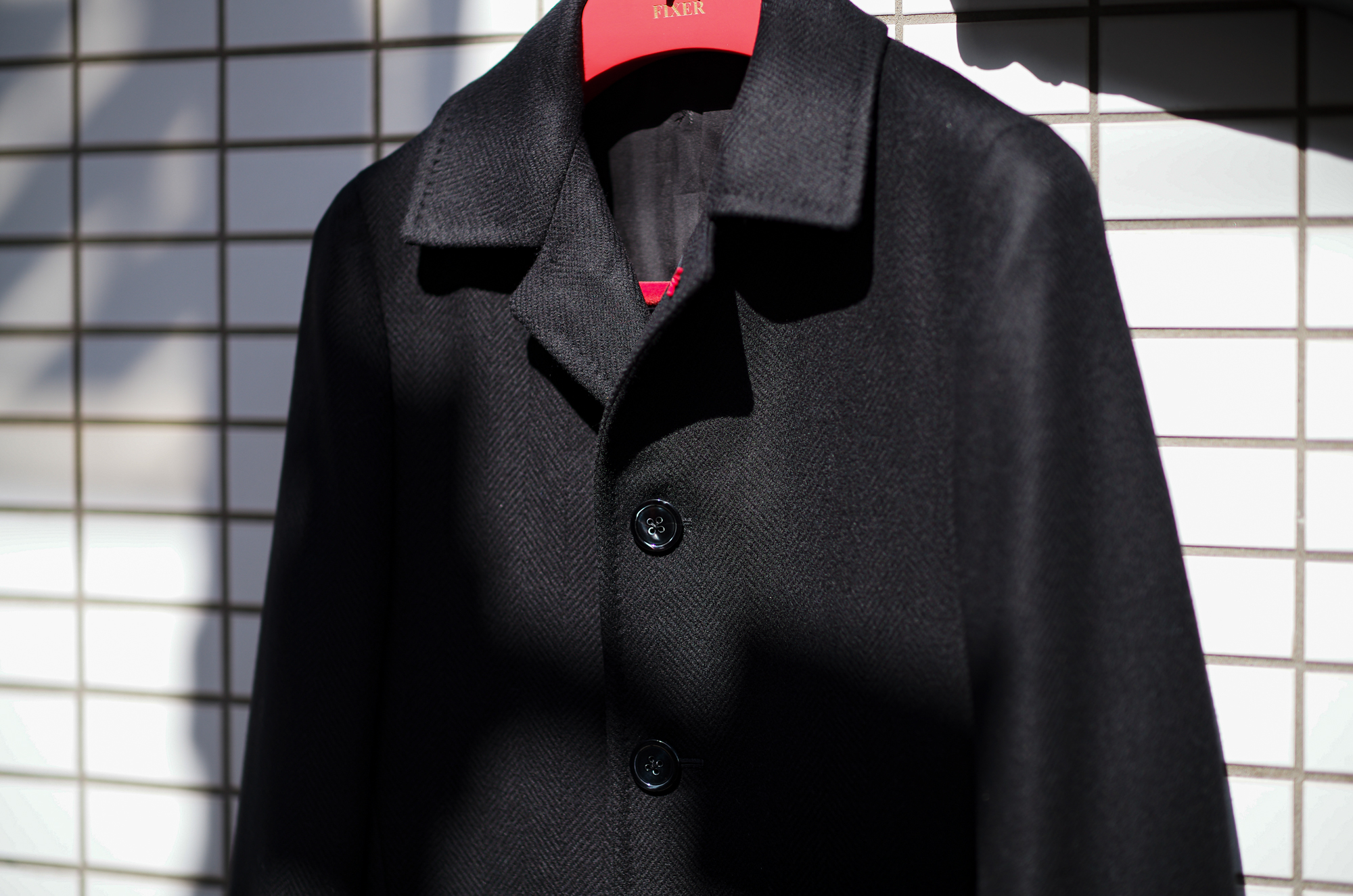 ISAIA "MADE TO MEASURE" CAPPOTTO "SCABAL BA191/990 WOOL" BLACK 2024 イザイア カポット スキャバル カーコート ブラック 愛知　名古屋 Alto e Diritto altoediritto アルトエデリット