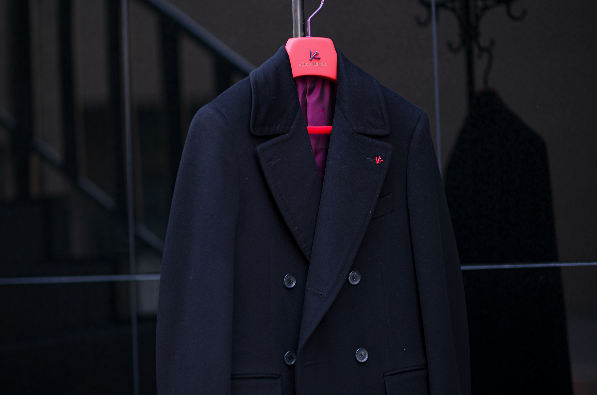 ISAIA "MADE TO MEASURE" MARSHAL "CASHMERE 100" BLACK 2024 イザイア マーシャル カシミヤ カシミア ダブルコート ブラック 愛知　名古屋 Alto e Diritto altoediritto アルトエデリット