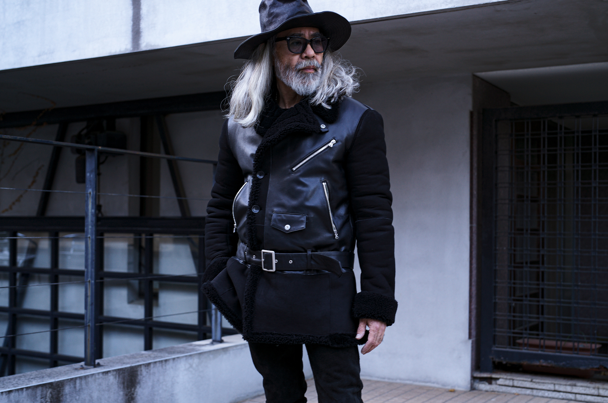 ISAMU KATAYAMA BACKLASH "2119-02" Merino Suede × Sheepskin DOUBLE RIDERS MOUTON COAT BLACK 2024秋冬 【ご予約開始】愛知 名古屋 Alto e Diritto altoediritto アルトエデリット ダブルライダース ムートンコート ブラック イサムカタヤマバックラッシュ メリノスエード シープスキンレザー