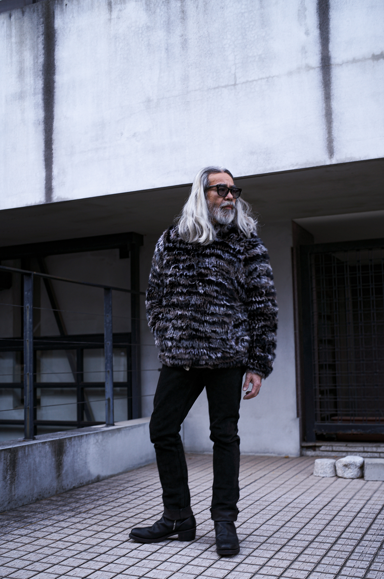 ISAMU KATAYAMA BACKLASH "2121-01" NORTH MAN RABBIT FUR STRETCH KNIT HOODIE MIX 2024秋冬 【ご予約開始】ノースマン ラビットファー ストレッチニット フーディー ミックス 愛知 名古屋 Alto e Diritto altoediritto アルトエデリット