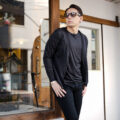 RIVORA (リヴォラ) Cotton Paper Line Cardigan コットン ペーパー ライン カーディガン BLACK (ブラック・010)　MADE IN JAPAN (日本製) 2024春夏新作 【入荷しました】【フリー分発売開始】のイメージ
