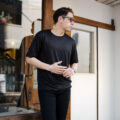 RIVORA (リヴォラ) Vintage Linen Layered T-Shirts ヴィンテージ リネン レイヤード Tシャツ BLACK (ブラック・010) MADE IN JAPAN (日本製) 2024春夏新作 【入荷しました】【フリー分発売開始】のイメージ