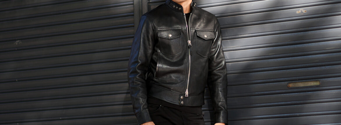 TOM FORD GLOSSY GRAIN BIKER BLOUSON 2022AW トムフォード レザージャケット ライダースジャケット シングルライダース 愛知 名古屋 Alto e Diritto altoediritto アルトエデリット BA459-TFL955