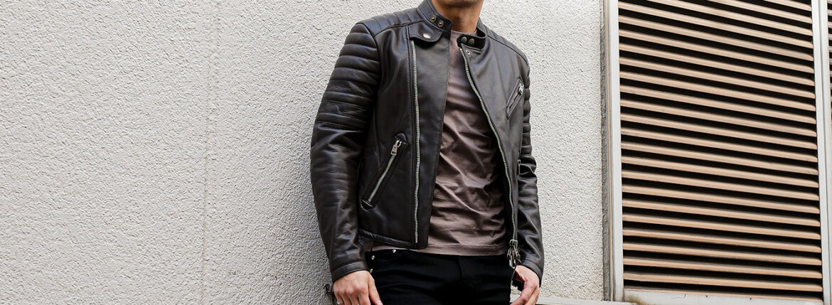 TOM FORD (トムフォード) LEATHER ICON BIKER (レザー アイコン バイカー) カーフレザー セミダブル ライダース ジャケット CHOCOLATE (ブラウン) Made in italy (イタリア製) 2024 愛知 名古屋 Alto e Diritto altoediritto アルトエデリット