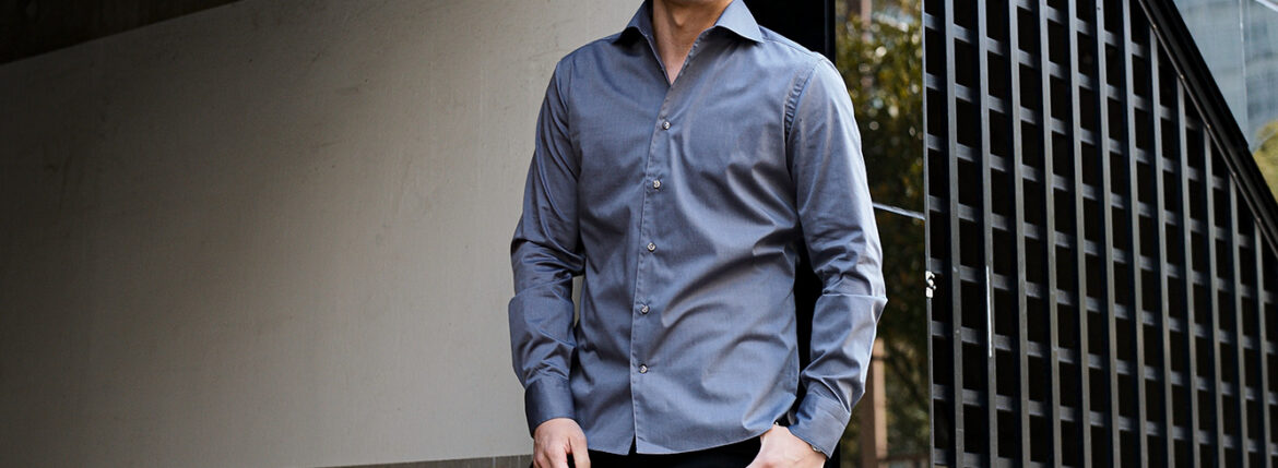 BORRIELLO NEW YORK Popeline Stretch Shirts GRAY 2024 ボリエッロ ニューヨーク ポプリン ストレッチシャツ グレー 2024年 愛知 名古屋 Alto e Diritto altoediritto アルトエデリット