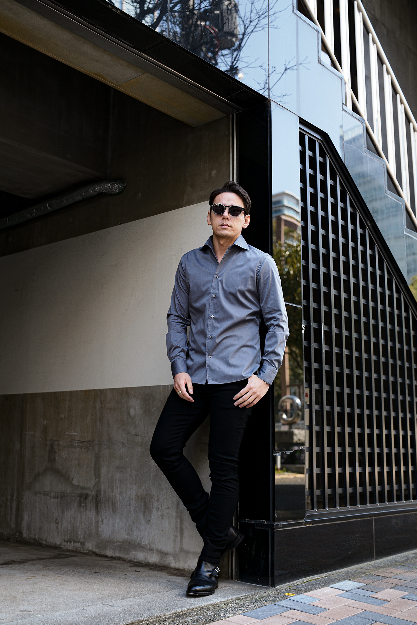 BORRIELLO NEW YORK Popeline Stretch Shirts GRAY 2024 ボリエッロ ニューヨーク ポプリン ストレッチシャツ グレー 2024年 愛知 名古屋 Alto e Diritto altoediritto アルトエデリット