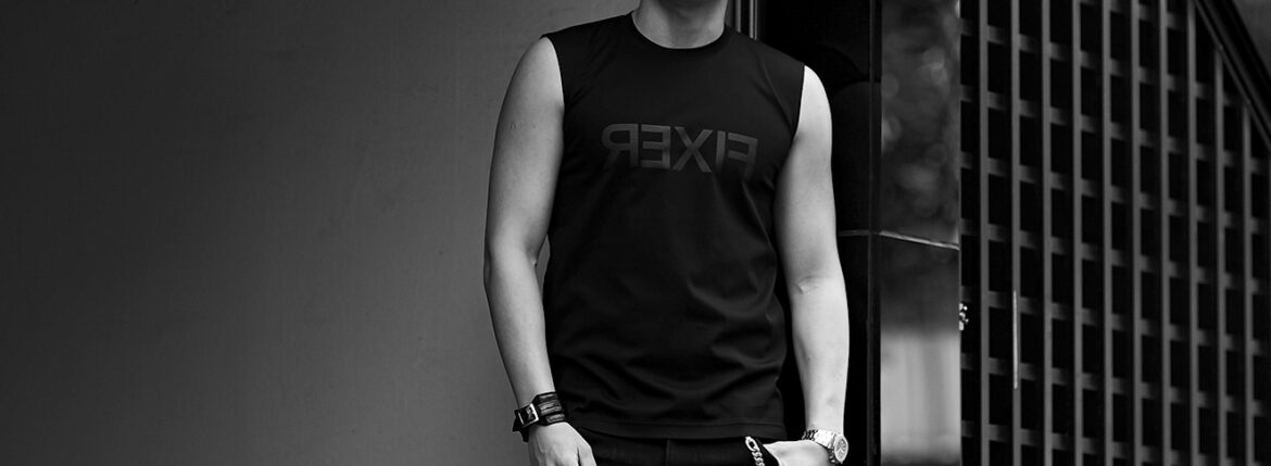 FIXER (フィクサー) FNS-01 Reverse Print Sleeveless T-shirt リバースプリントスリーブレス Tシャツ ALL BLACK (オールブラック)のイメージ