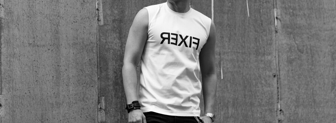FIXER (フィクサー) FNS-01 Reverse Print Sleeveless T-shirt リバースプリントスリーブレス Tシャツ WHITE (ホワイト)のイメージ